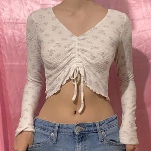 Y2K Cottagecore White & Purple Multi-Wear Crop Top
